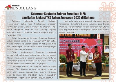 Setda Prov Kalteng Buletin Isen Mulang Edisi Desember