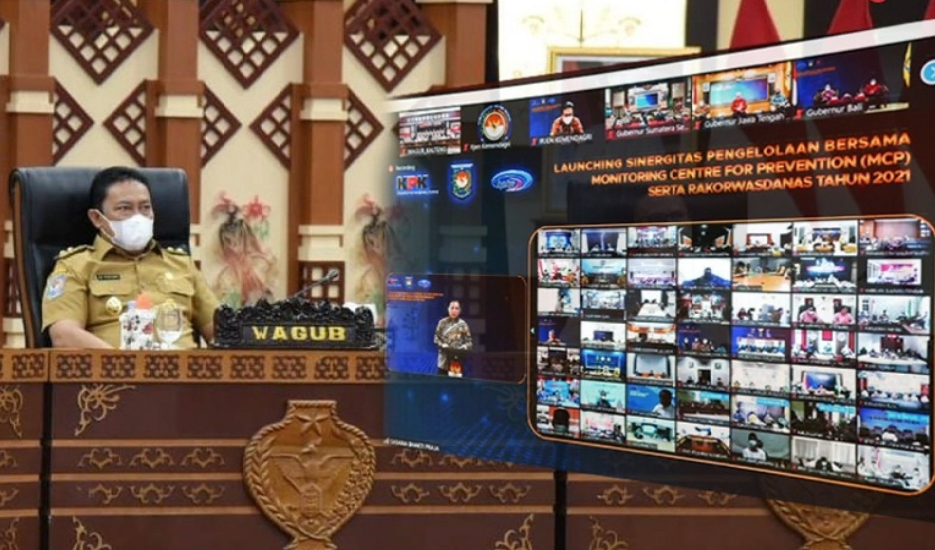 Wagub Kalteng Ikuti Rakorwasdanas dan Peluncuran Pengelolaan Bersama Monitoring Centre Prevention