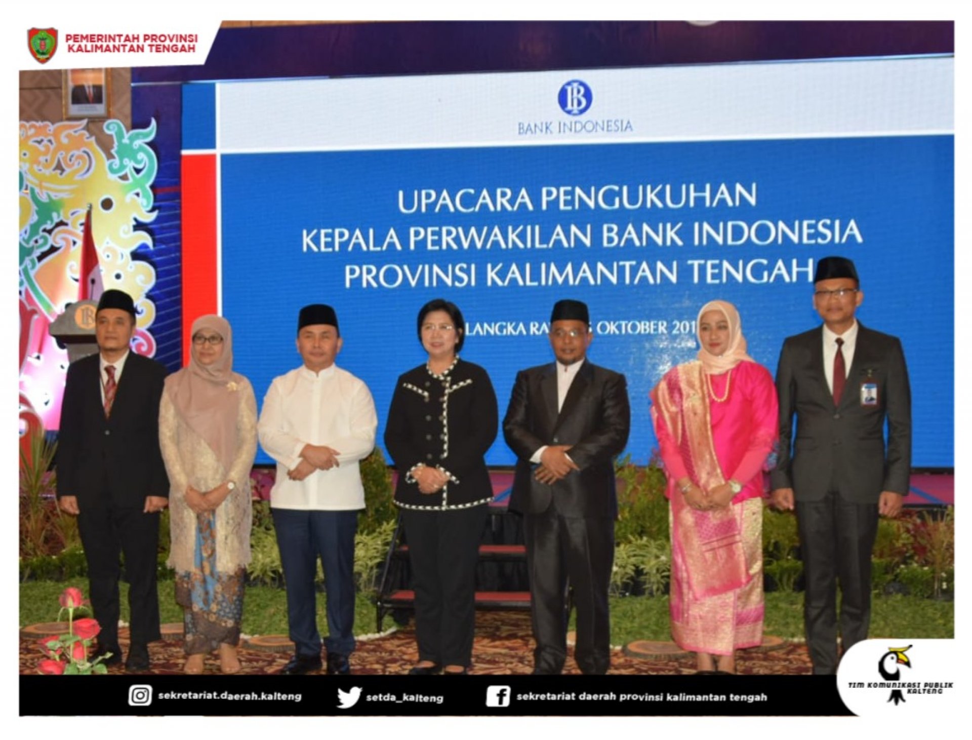 Pengukuhan Kepala Perwakilan Bank Indonesia Provinsi Kalimantan Tengah