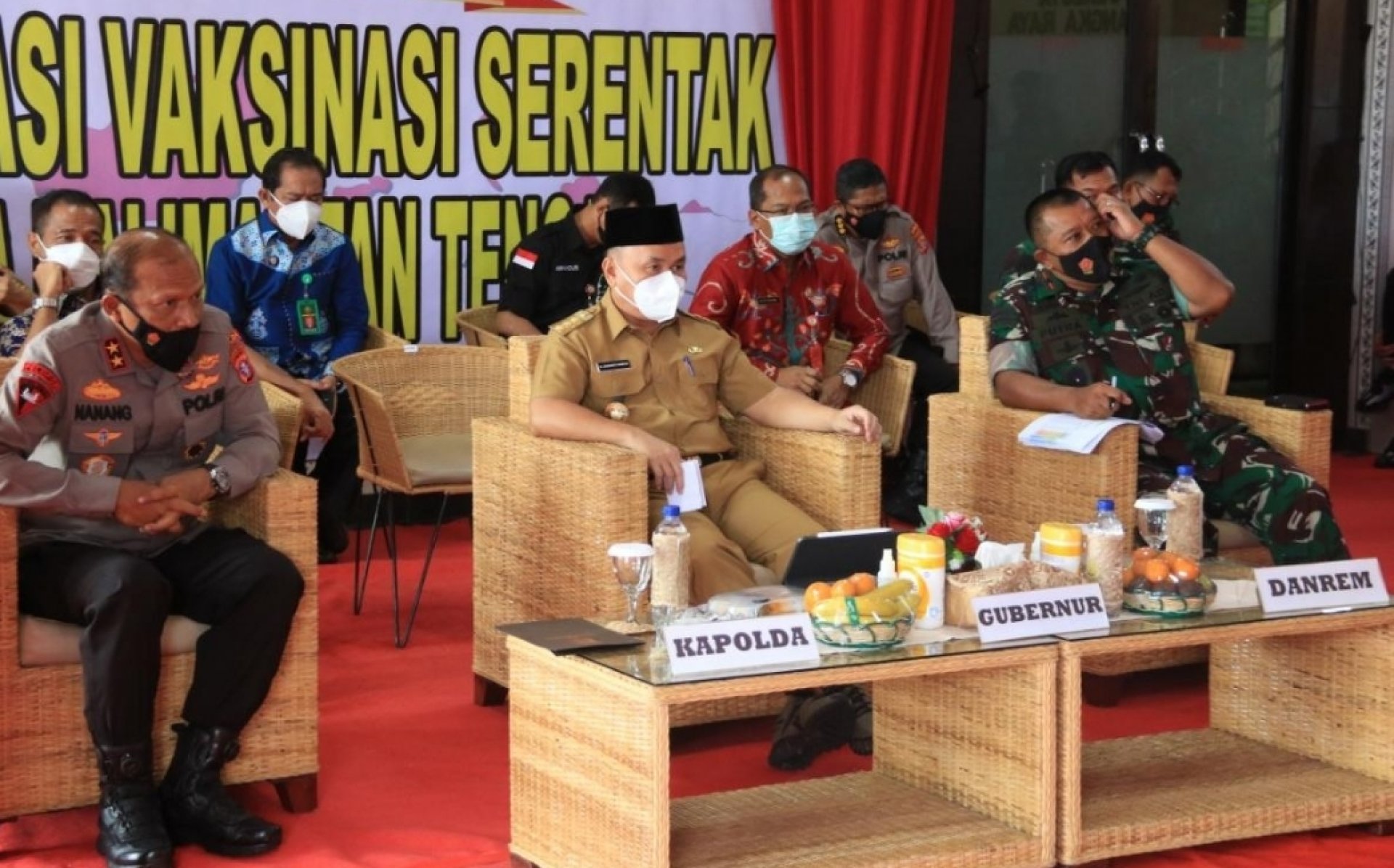 Gubernur Sugianto Sabran Hadiri Kegiatan Akselerasi Vaksinasi Serentak di Mapolresta Palangka Raya