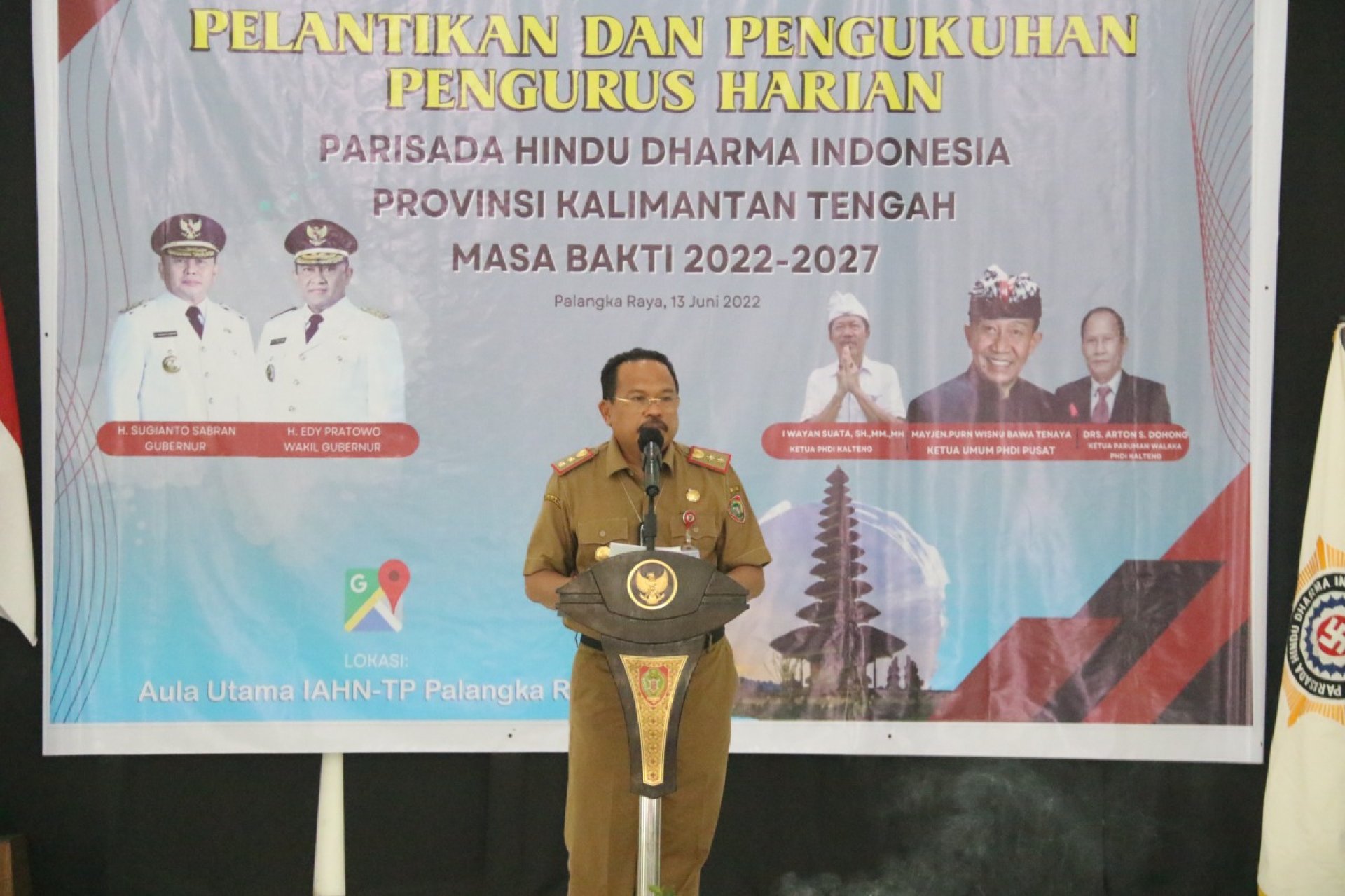 Sekda Nuryakin Hadiri Pelantikan Pengurus Daerah PHDI Kalteng Periode 2022-2027
