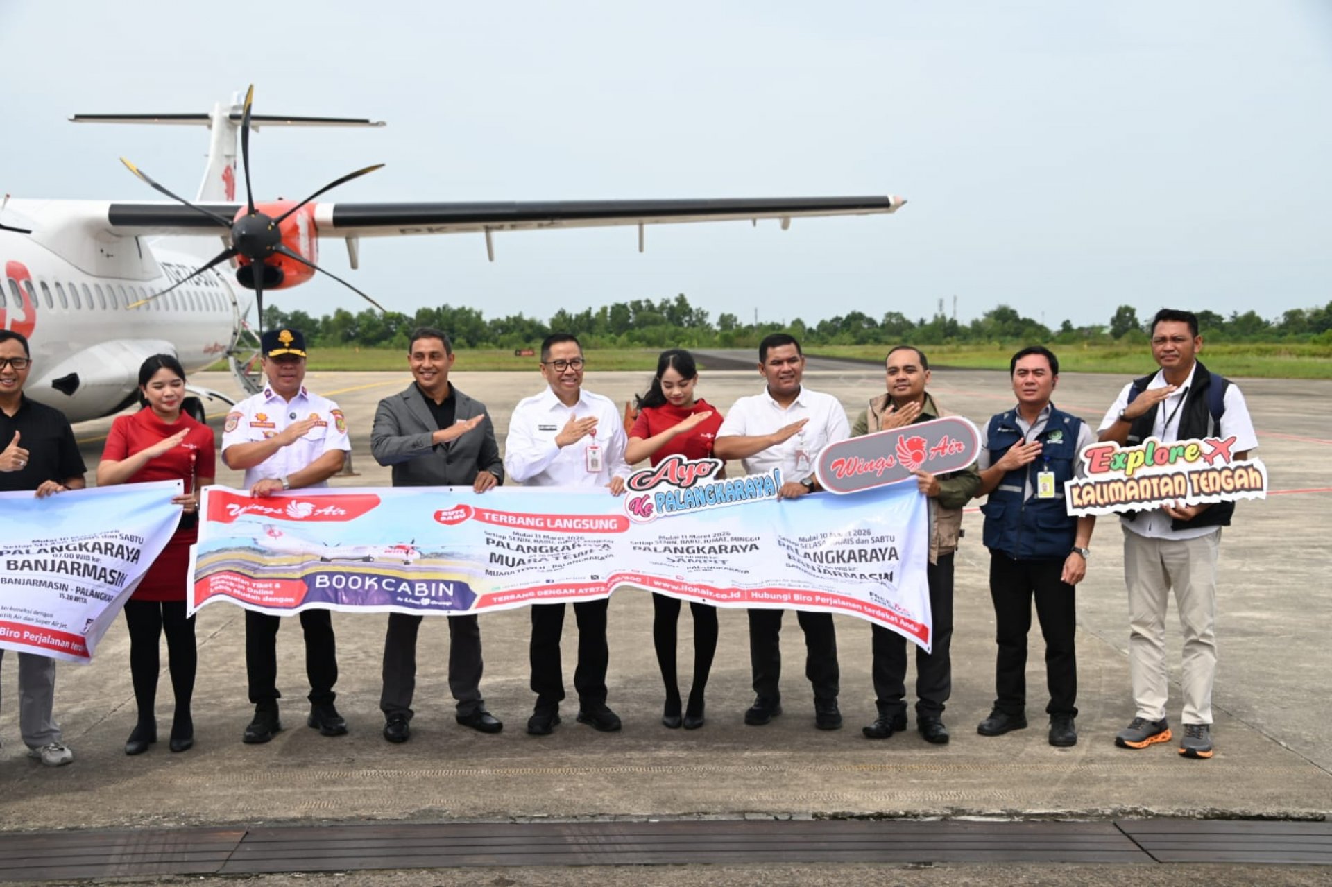 Wakili Gubernur, Plt. Sekda Resmikan Penerbangan Wings Air Rute Palangka Raya-Pangkalan Bun dan Muara Teweh-Banjarmasin