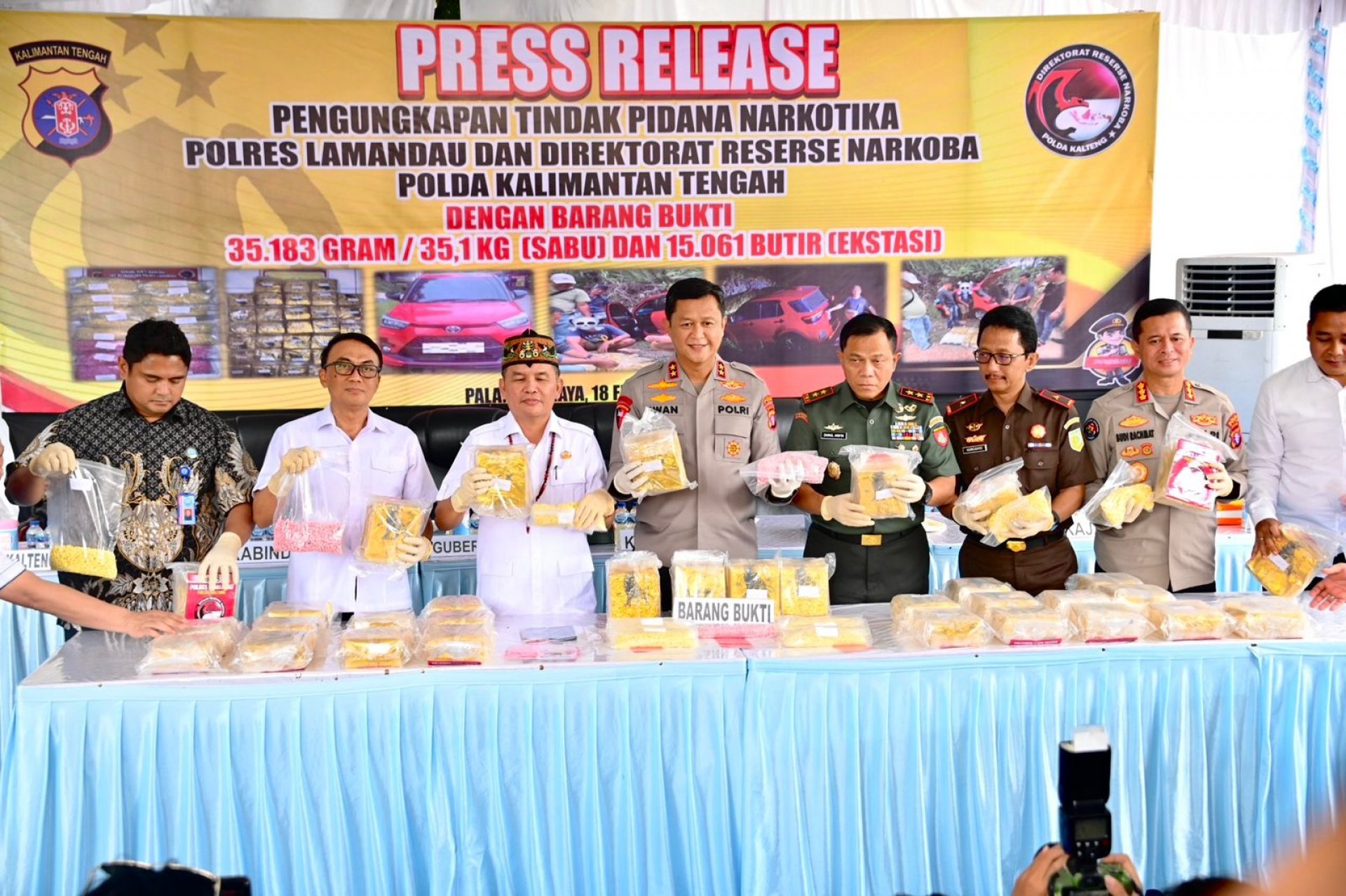 Gubernur Hadiri Press Release Pengungkapan Tindak Pidana Narkotika di Polda Kalteng