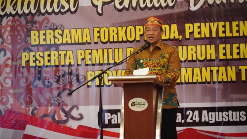 Setda Prov Kalteng Wagub Kalteng Hadiri Deklarasi Pemilu Damai