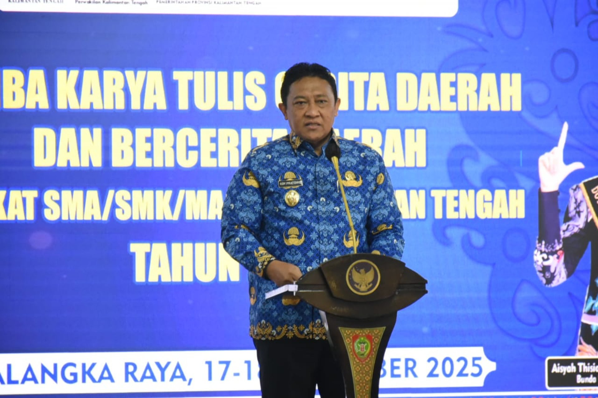 Wagub Edy Pratowo Resmi Buka Lomba Karya Tulis Cerita Daerah dan Bercerita SMA/SMK/MA Se-Kalteng