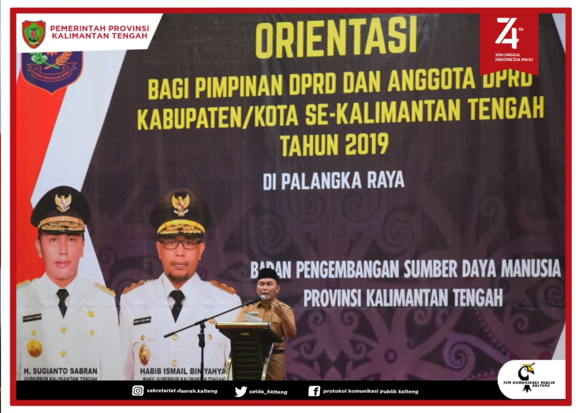 Gubernur Sugianto Resmi Buka Orientasi DPRD Se-Kalteng