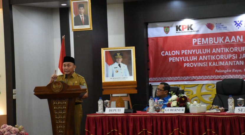 Buka Pelatihan Penyuluh Antikorupsi, Gubernur Sugianto Sabran: Pendidikan Antikorupsi Sangat Penting Bagi Penyelenggaraan Pemerintahan