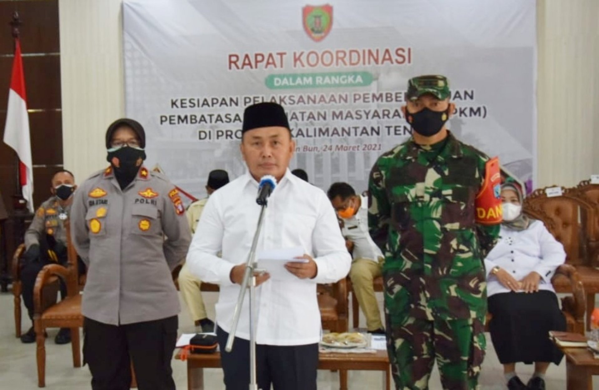 Gubernur Sugianto Sabran Pimpin Rakor Kesiapan Pelaksanaan PPKM Berbasis Mikro di Kalteng