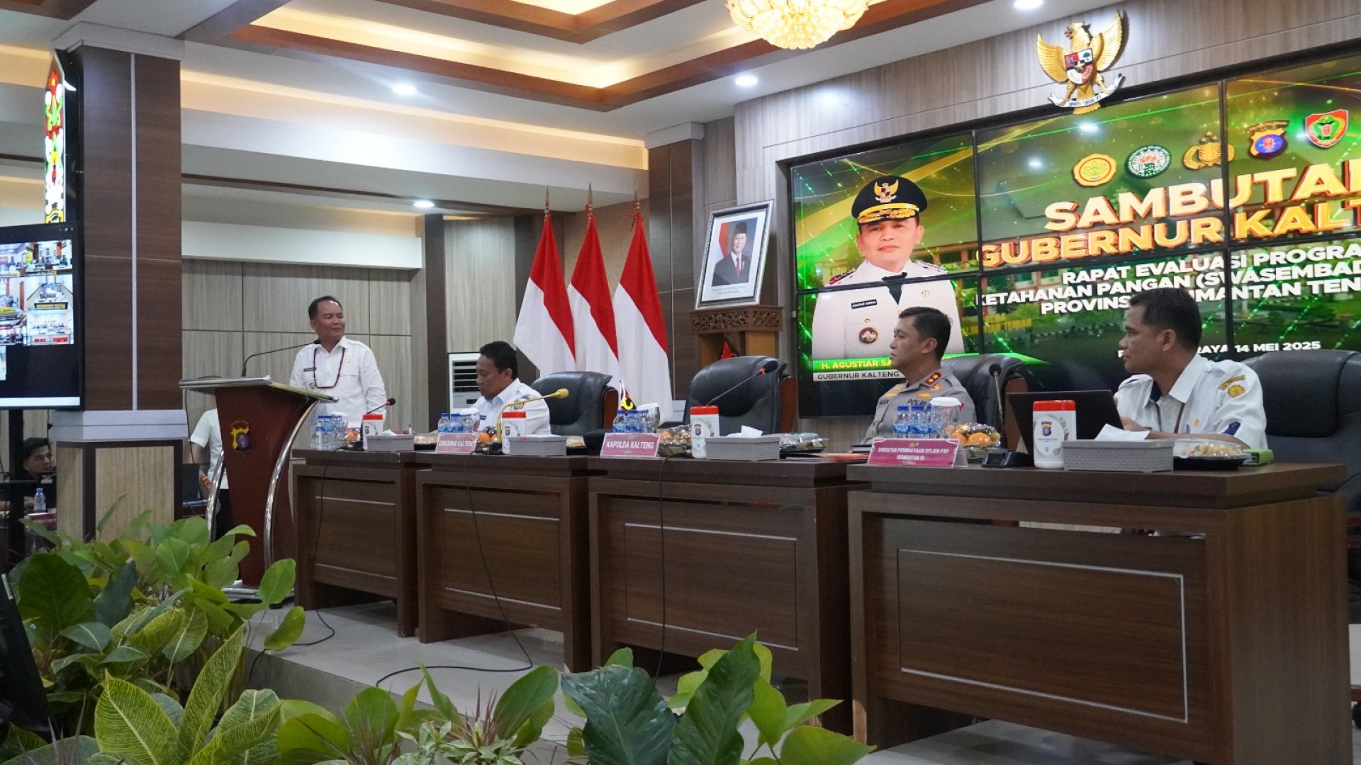 Tunjukkan Komitmen dan Sinergisitas, Gubernur dan Wagub Hadiri Evaluasi Ketahanan Pangan Polda Kalteng