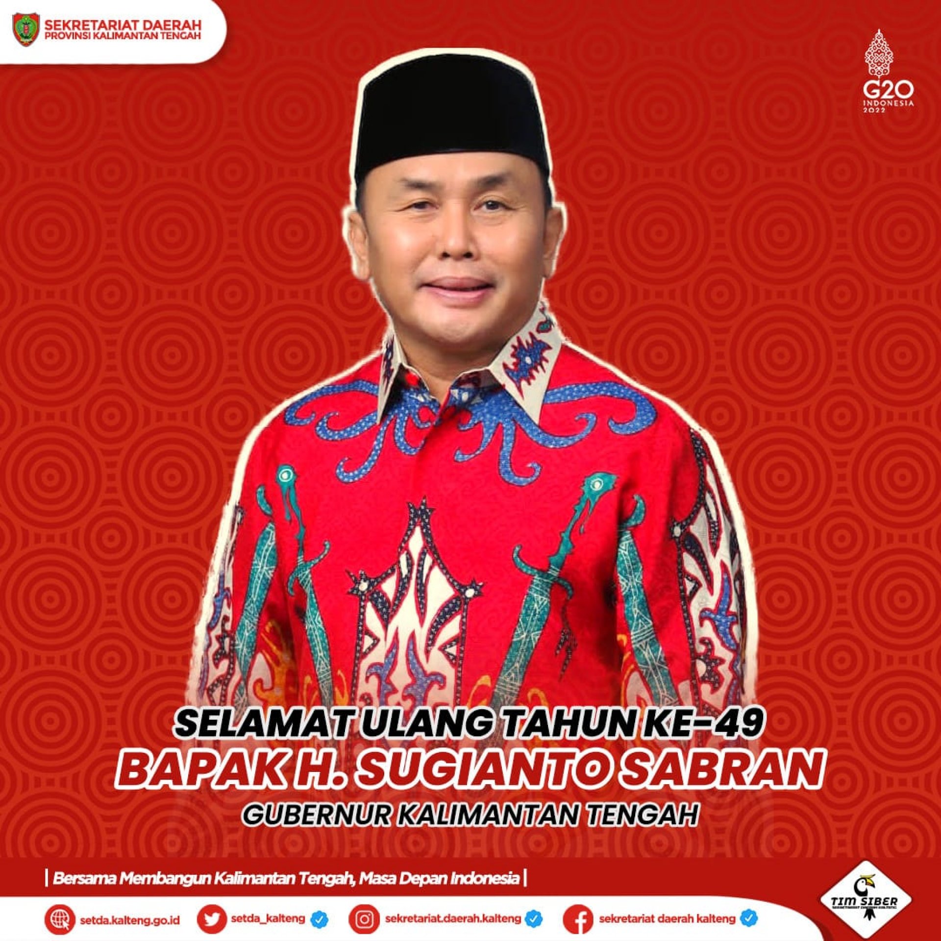 Selamat Ulang Tahun ke-49 Bapak Gubernur Sugianto Sabran
