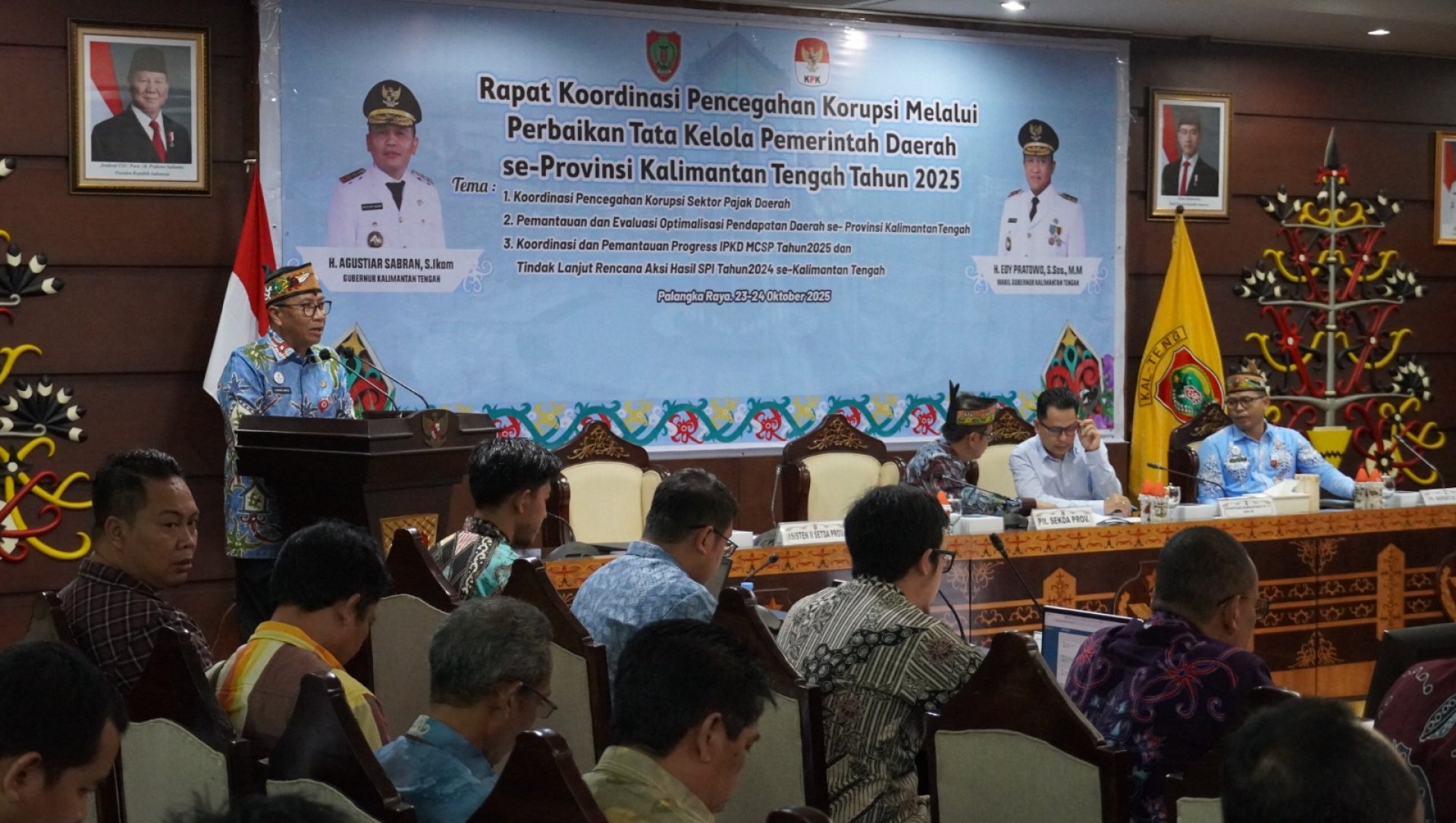 Hadiri Rakor Pencegahan Korupsi se-Kalteng, Plt. Sekda Tegaskan Komitmen Perbaikan Tata Kelola