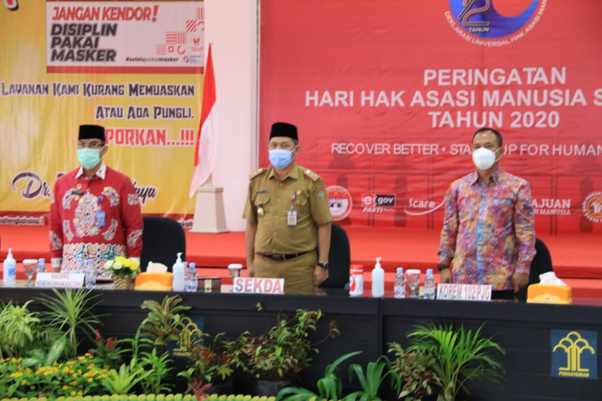 Sekda Kalteng Hadiri Puncak Peringatan Hari HAM Sedunia ke-72 Tahun 2020