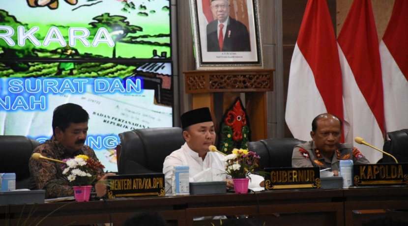 Gubernur Sugianto Sabran Dampingi Menteri ATR/BPN Hadi Tjahjanto pada Konferensi Pers Kasus Mafia Tanah