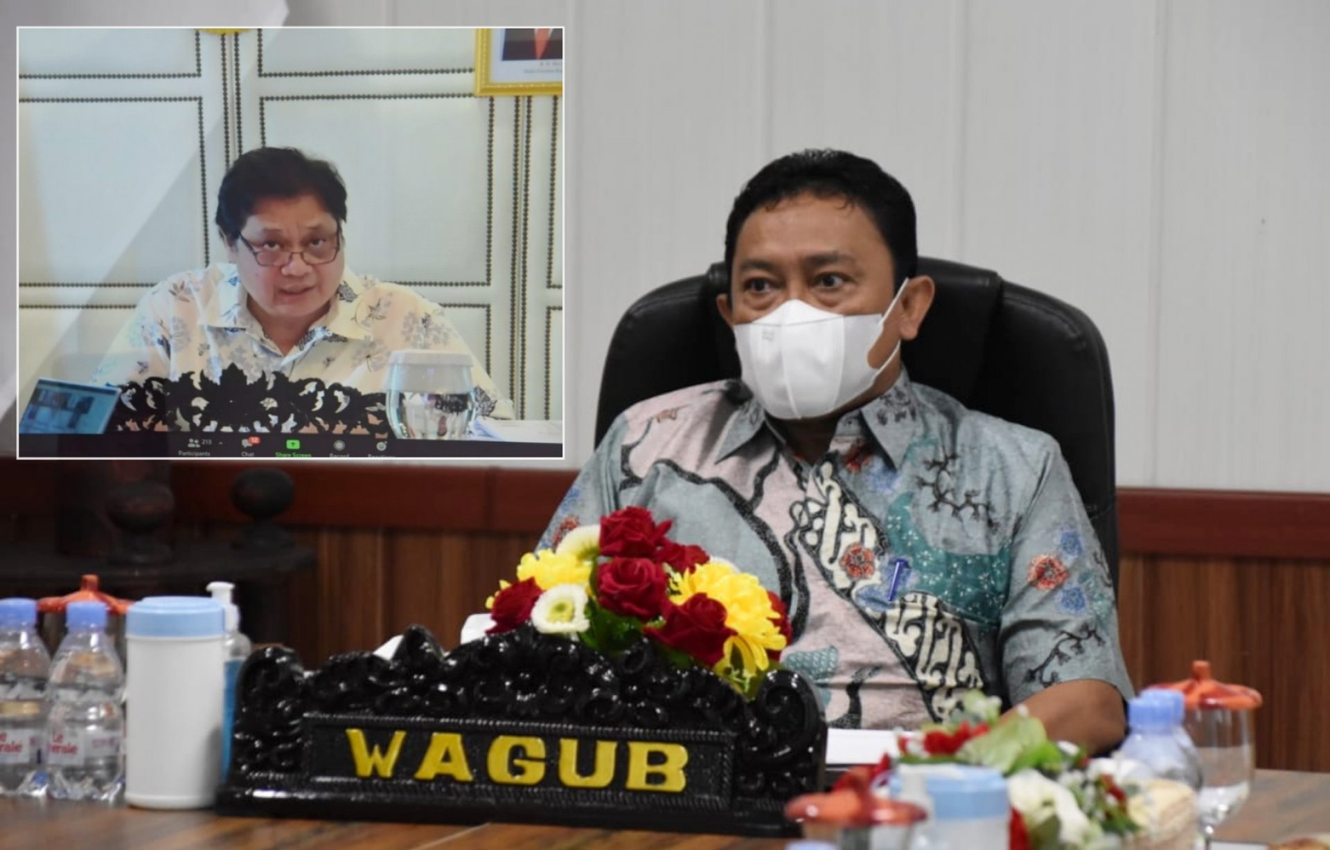 Wagub Kalteng Hadiri Rakor Monev PPKM Level 4 Luar Jawa-Bali Secara Virtual