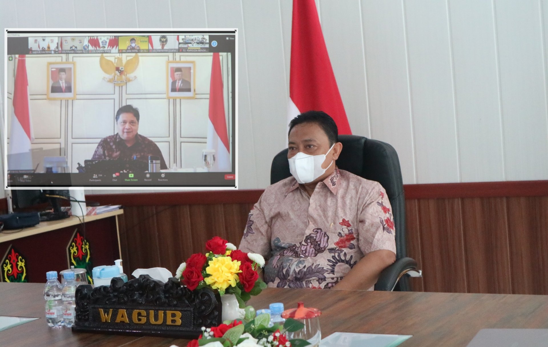 Wagub Kalteng Ikuti Vicon Rakor Evaluasi PPKM dan Penanganan COVID-19 di Luar Jawa-Bali