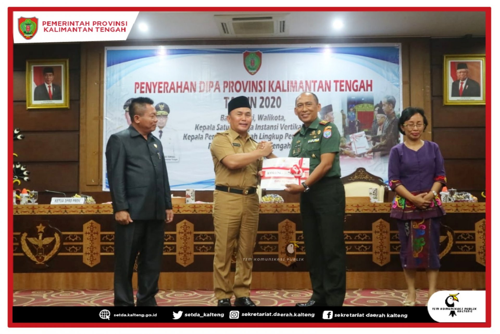 Penyerahan Daftar Isian Pelaksanaan Anggaran (DIPA) Provinsi Kalimantan Tengah Tahun 2020