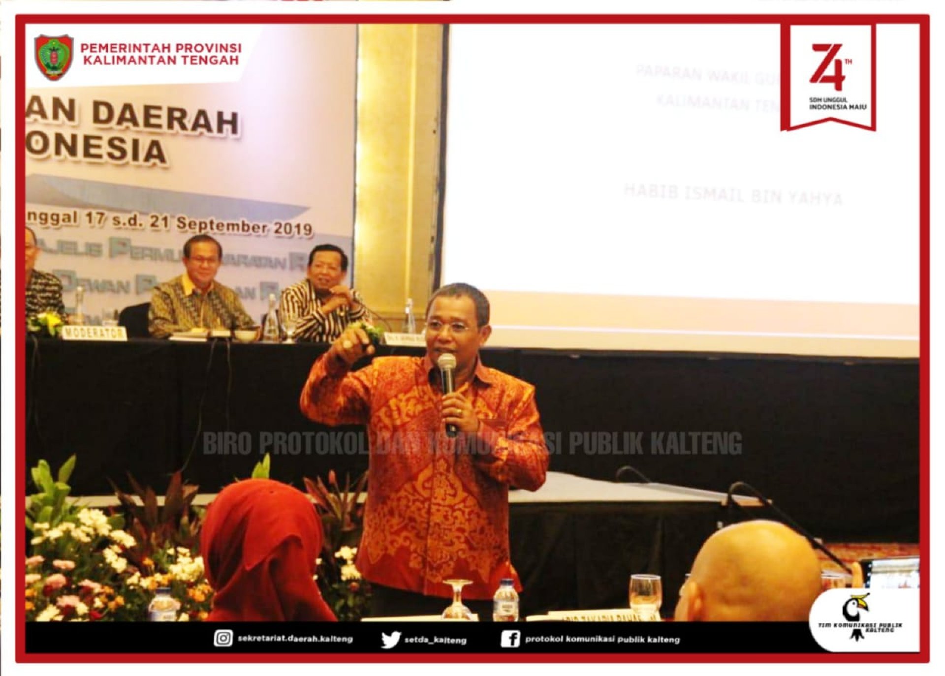 Wagub Kalteng Jadi Narasumber Orientasi Anggota DPD RI Periode 2019-2024