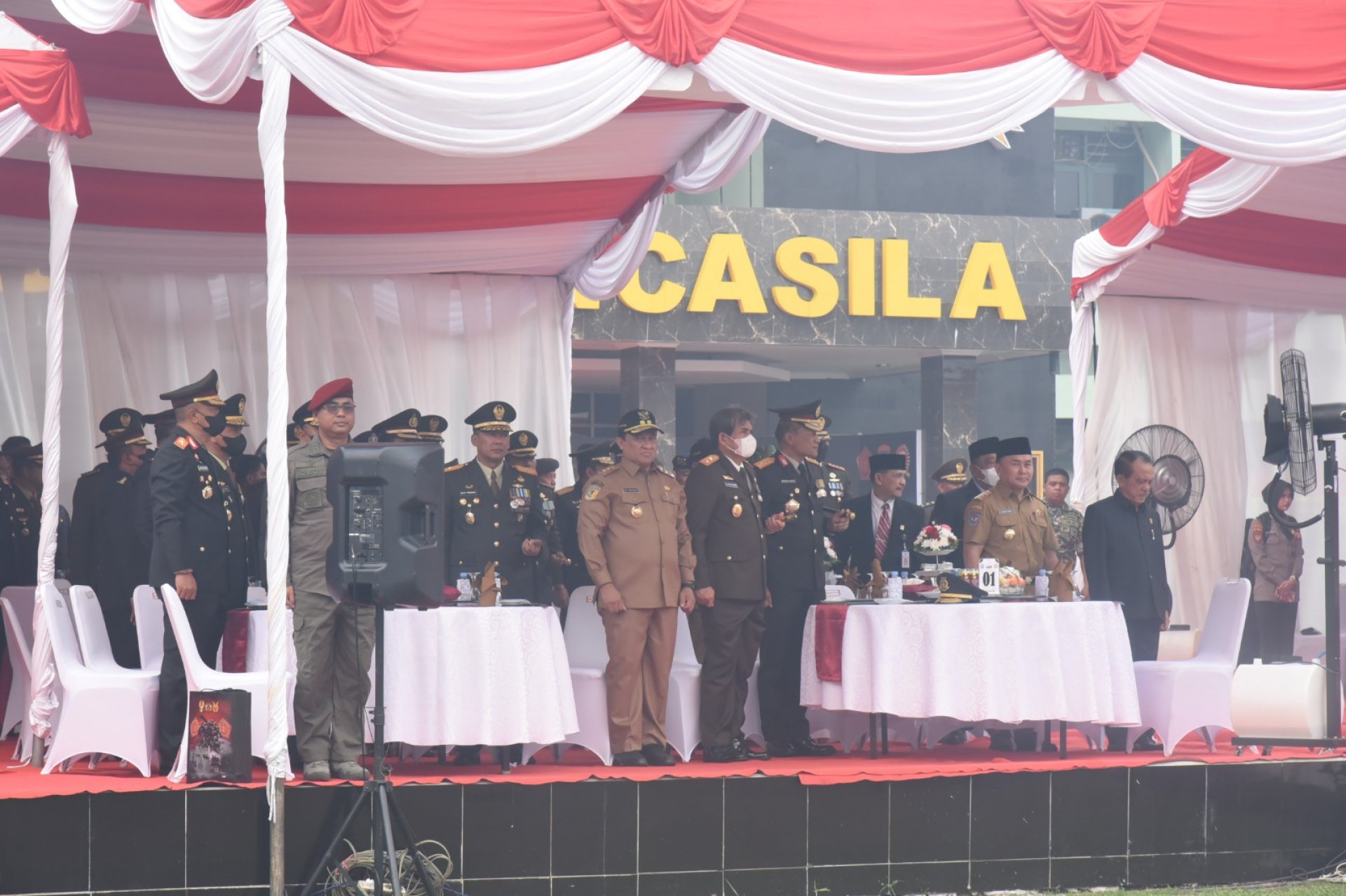 Gubernur dan Wagub Kalteng Hadiri Upacara HUT ke-78 TNI di Makorem 102/PJG